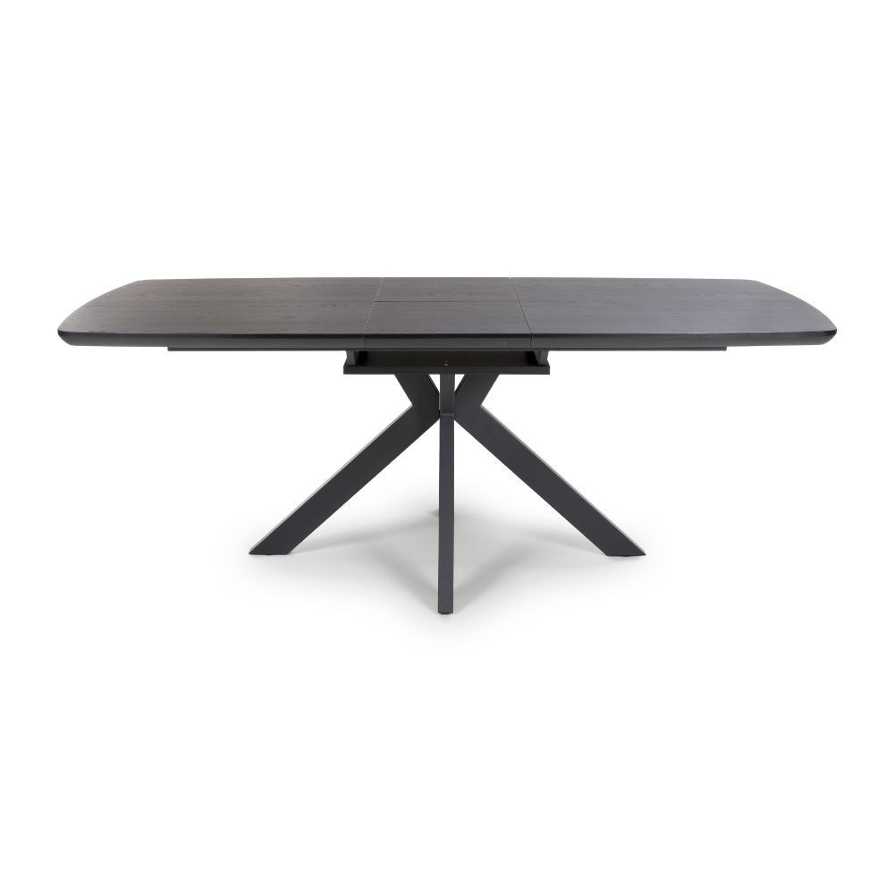 Furniture Link Boston Black Ash 160cm-200cm Extending Dining Table Only