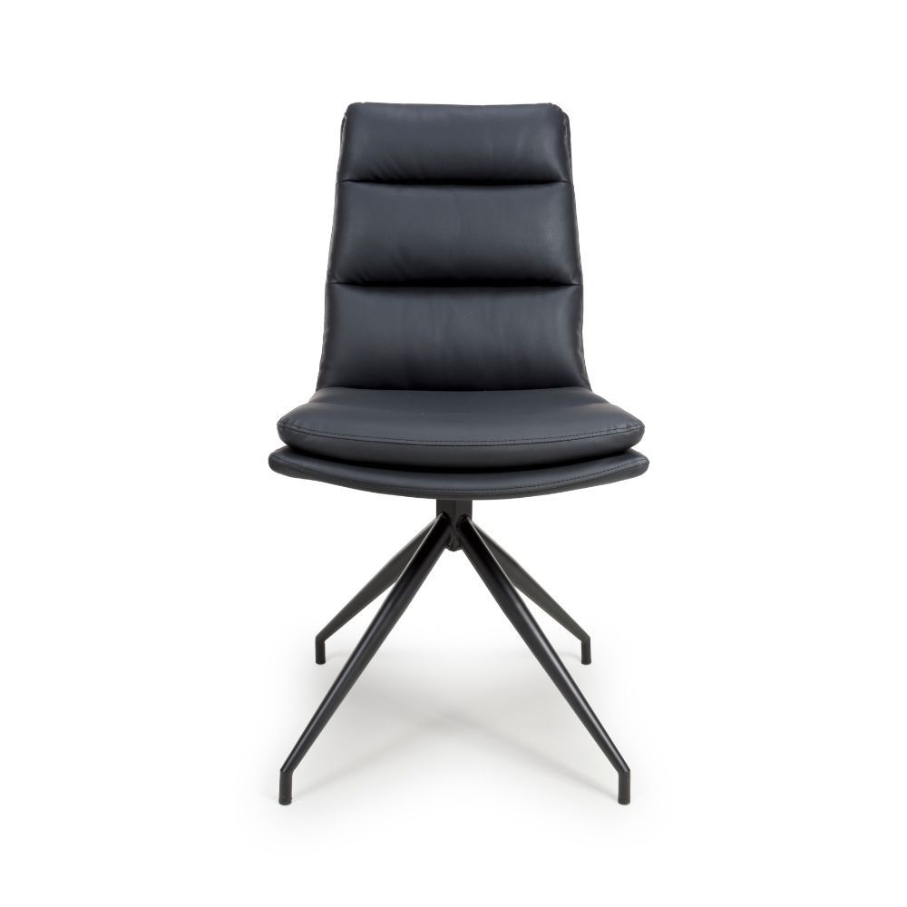 Furniture Link Nobo Black Swivel Dining Chair in Pair