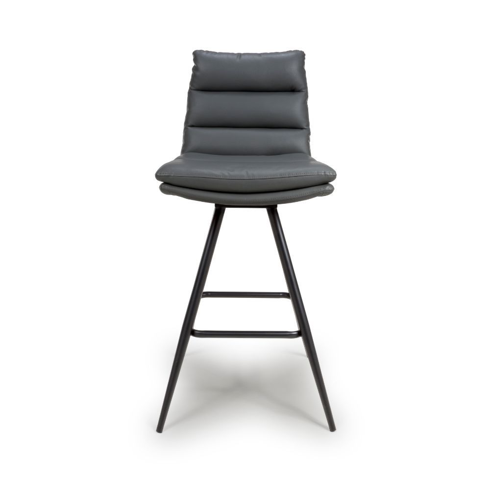 Furniture Link Nobo Grey Swivel Bar Chair in Pair