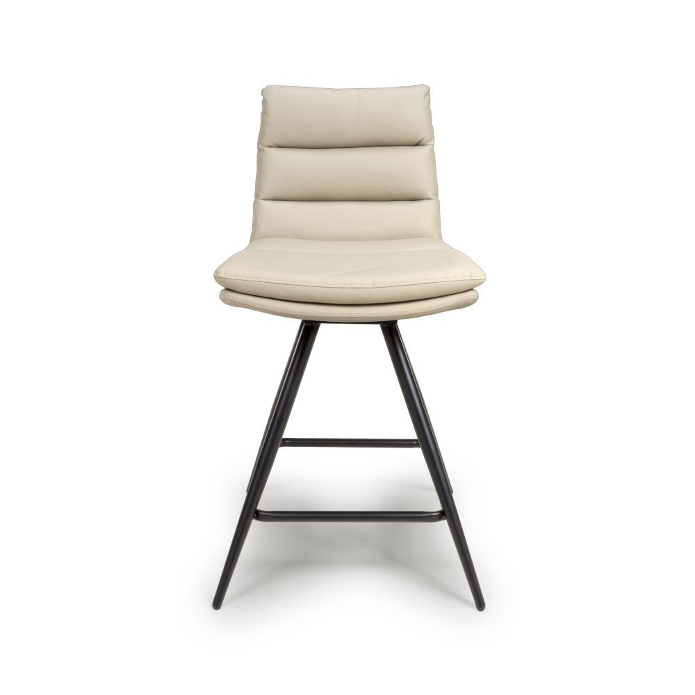 Furniture Link Nobo Taupe Swivel Bar Chair in Pair