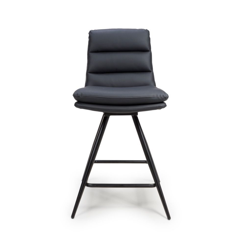 Furniture Link Nobo Black Swivel Counter Chair in Pair