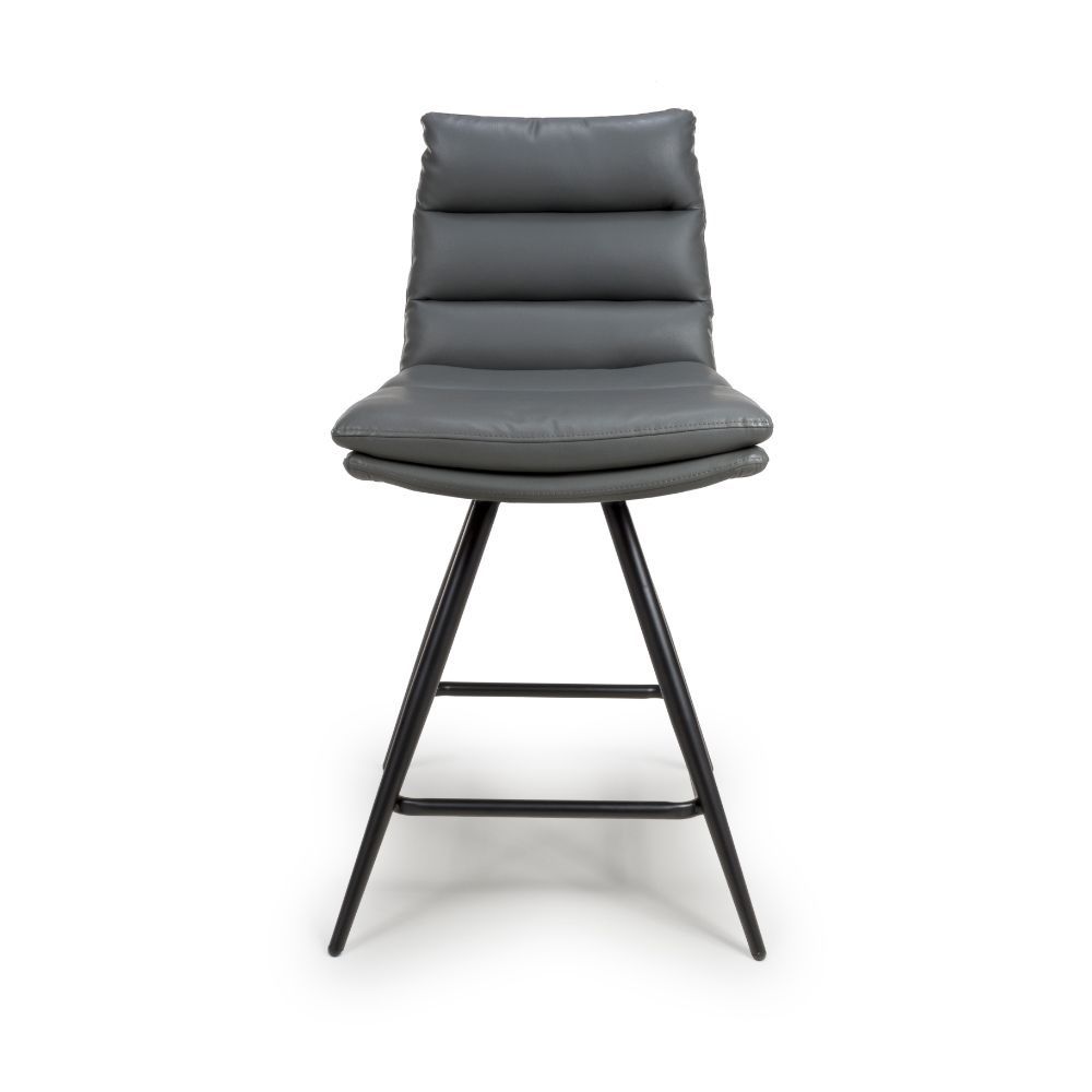 Furniture Link Nobo Grey Swivel Counter Chair in Pair