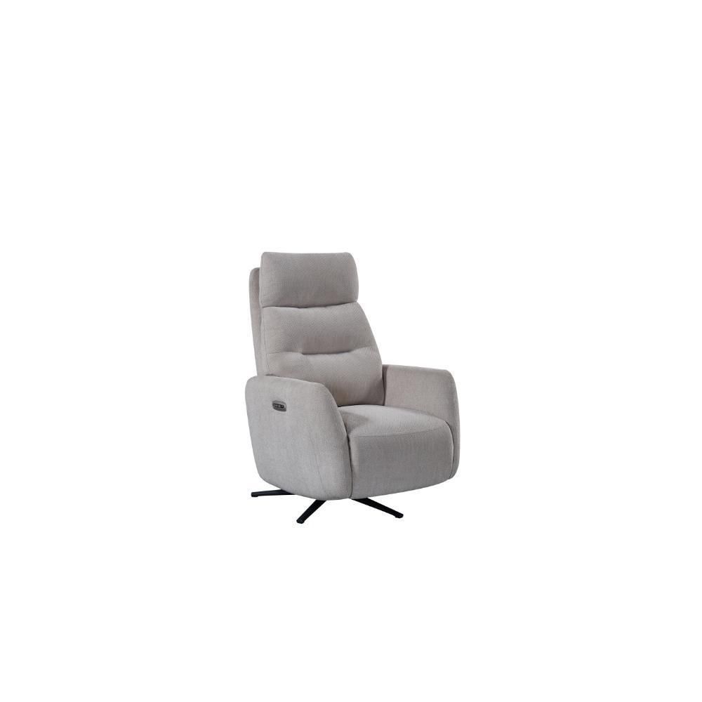 Furniture Link Solo Natural Fabric Swivel Power Recliner Chair