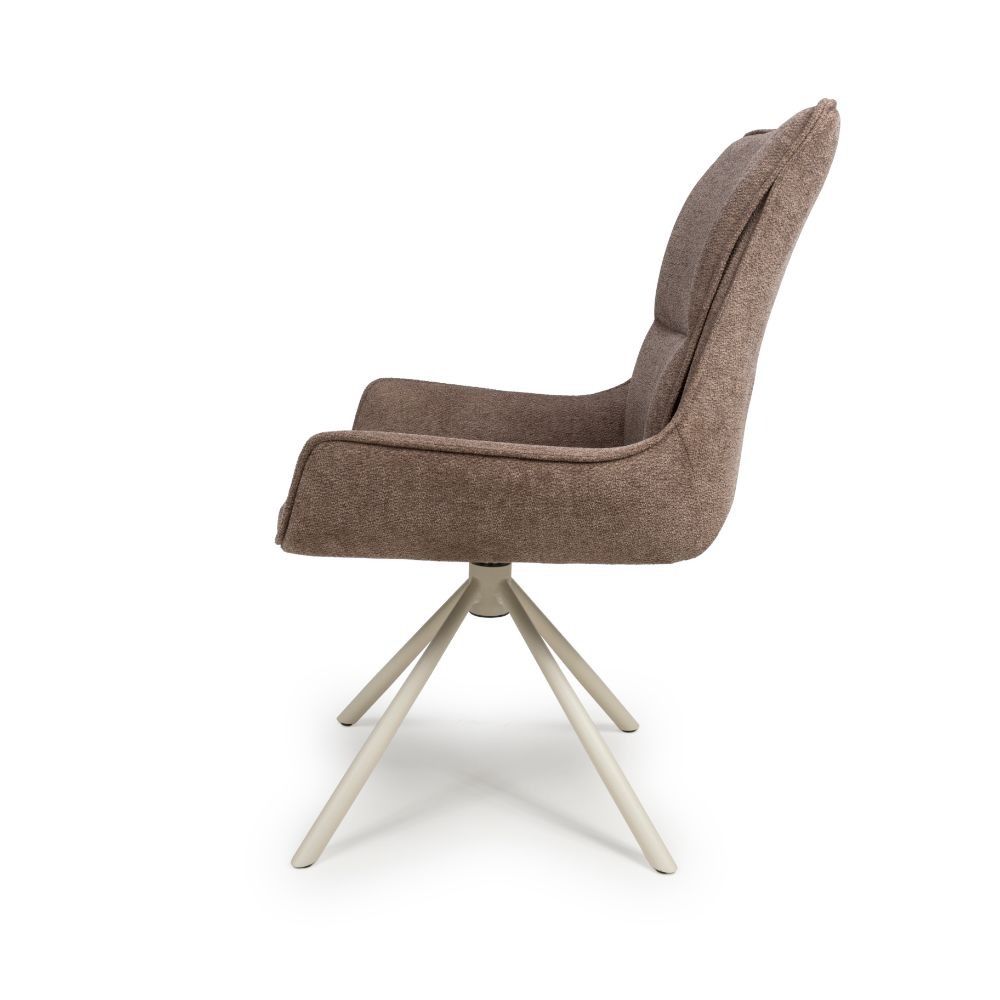 Furniture Link Torino Coffee Swivel Dining Chair in Pair