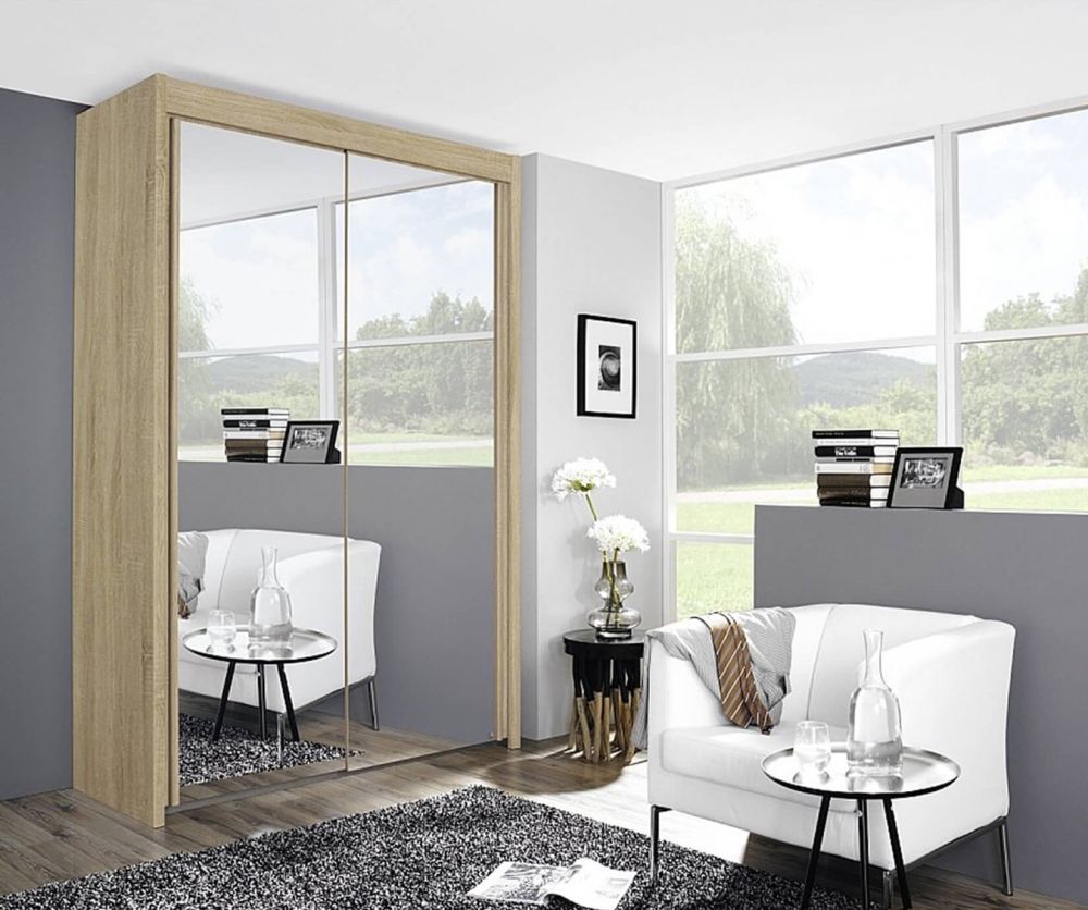 Rauch Imperial Sonoma Oak 3 Door Sliding Wardrobe with 3 Mirror (W300cm)