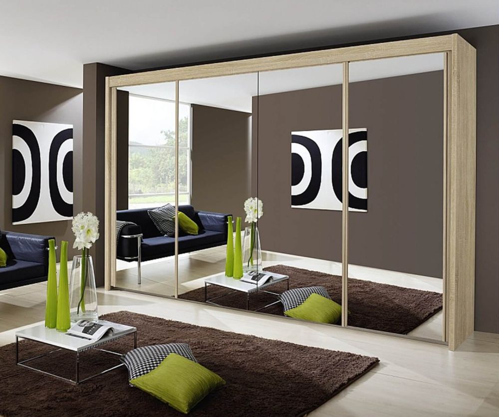 Rauch Imperial Sonoma Oak 3 Door Sliding Wardrobe with 3 Mirror (W225cm)