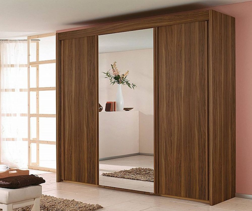 Rauch Imperial Wardrobe with Wood Decor and Mirror Front