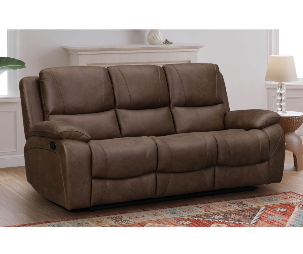 Isobella Chocolate Fabric Recliner 3 Seater Sofa