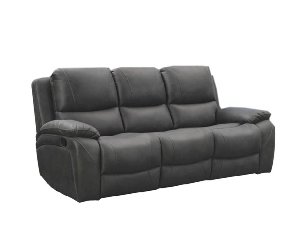 Isobella Charcoal Fabric Recliner 3+1+1 Sofa Set