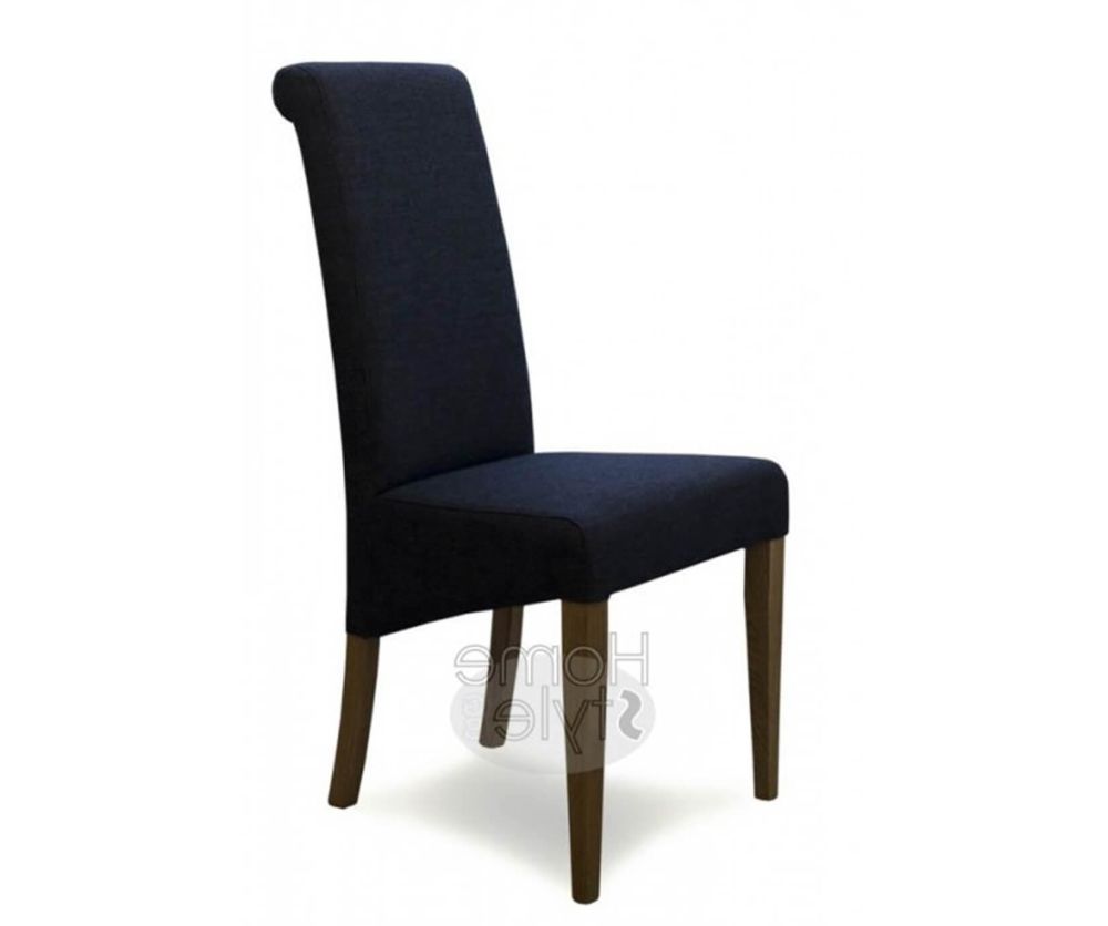 Homestyle GB Italia Charcoal Fabric Dining Chair in Pair