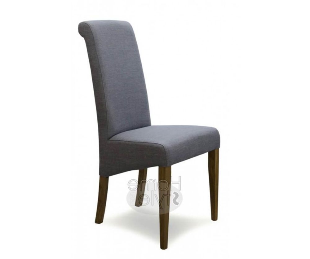 Homestyle GB Italia Light Grey Fabric Dining Chair in Pair