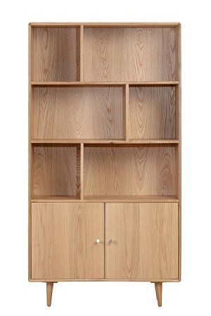 Furniture Link Jenson Light Oak 2 Door Bookcase