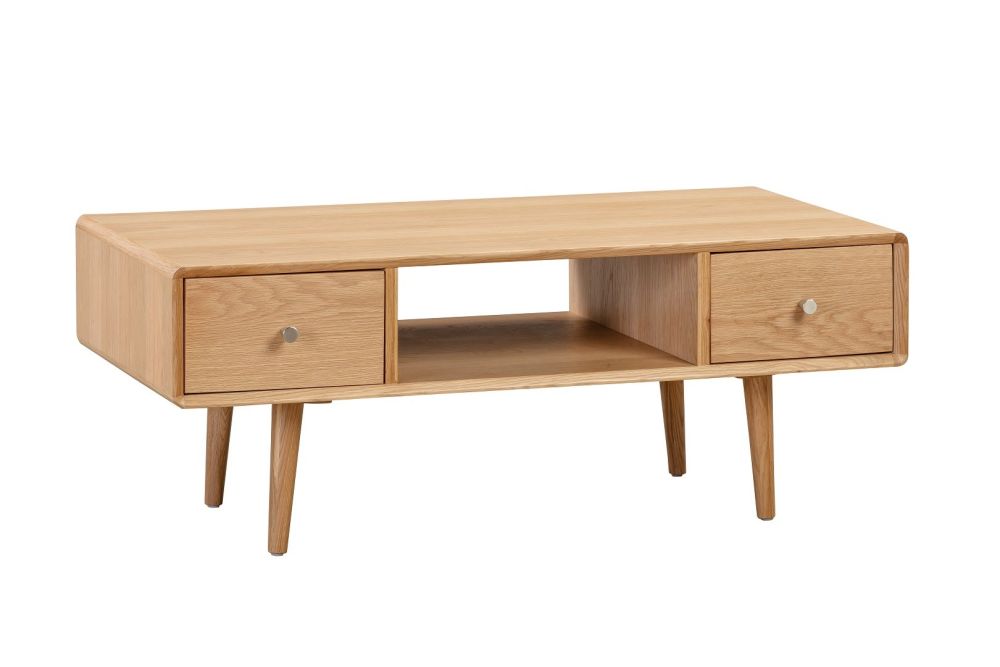 Furniture Link Jenson Light Oak 2 Drawer Coffee Table