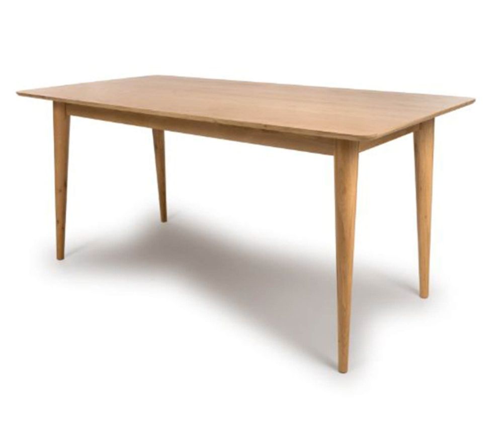 Furniture Link Jenson Light Oak 160cm Rectangular Dining Table Only