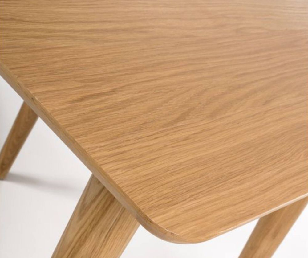 Furniture Link Jenson Light Oak 80cm Square Dining Table with 2 Dining Chairs