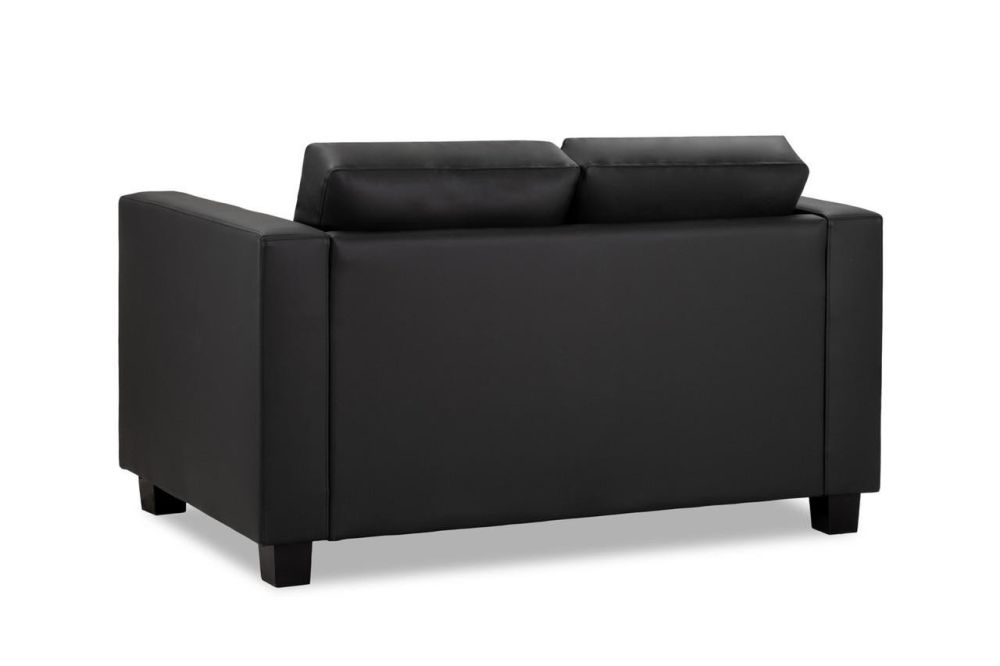 Aylin Black Leather 2 Seater Sofa