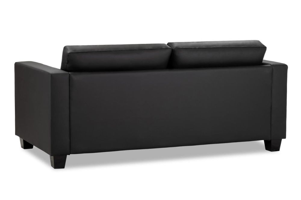 Aylin Black Leather 3 Seater Sofa