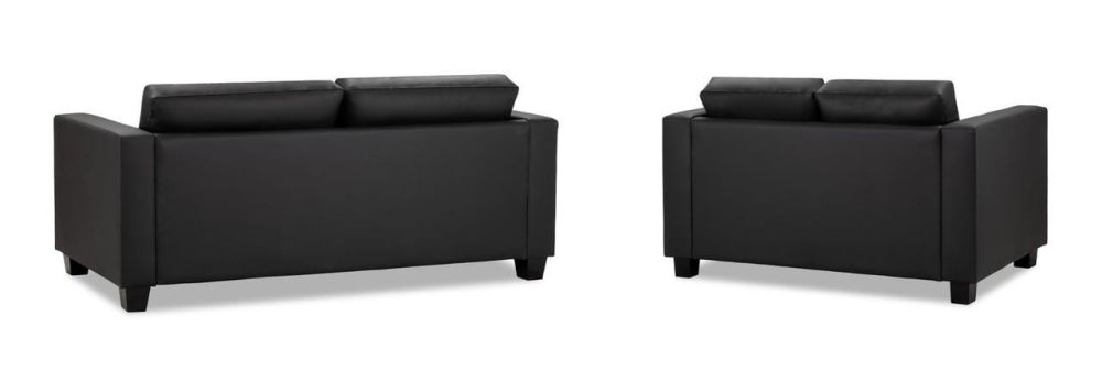 Aylin Black Leather 3+2 Sofa Set 