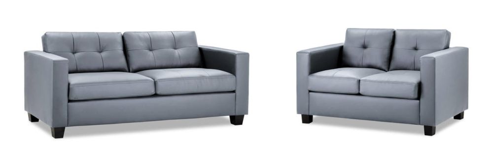 Aylin Grey Leather 3+2 Sofa Set 