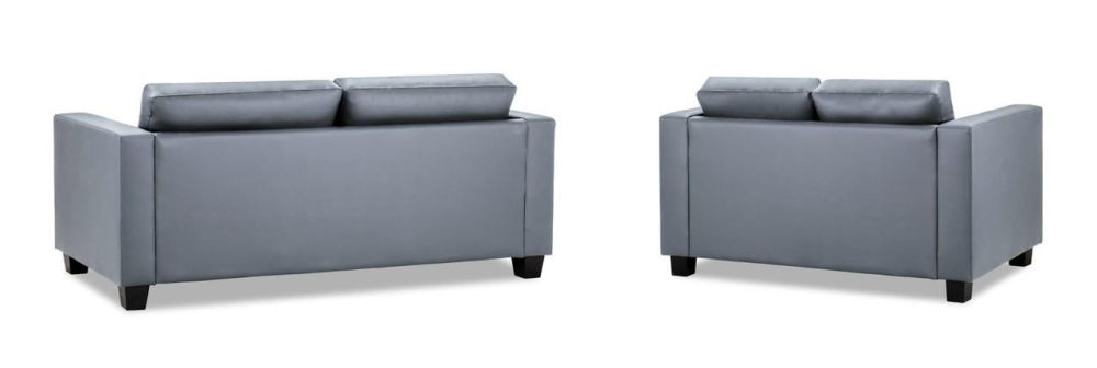 Aylin Grey Leather 3+2 Sofa Set 