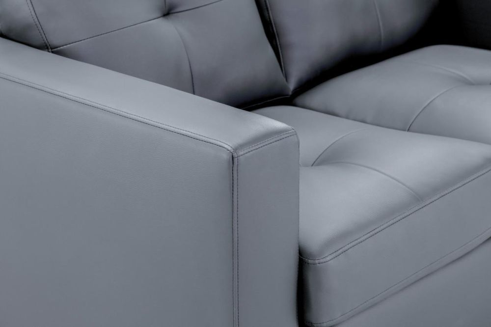 Aylin Grey Leather 2 Seater Sofa