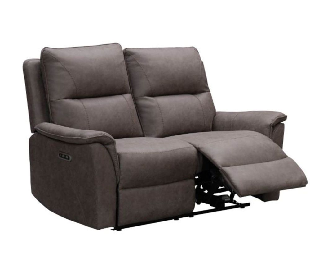 Furniture Link Kansas Tan Fabric Power Recliner 2 Seater Sofa