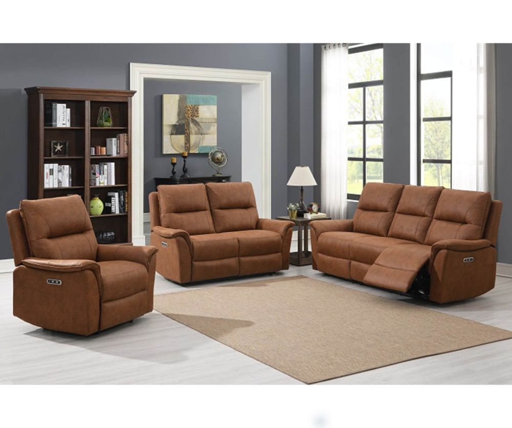 Furniture Link Kansas Tan Fabric 2 Seater Sofa