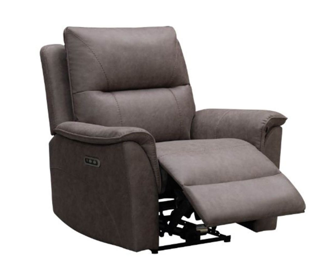 Furniture Link Kansas Truffle Fabric Power Recliner Armchair