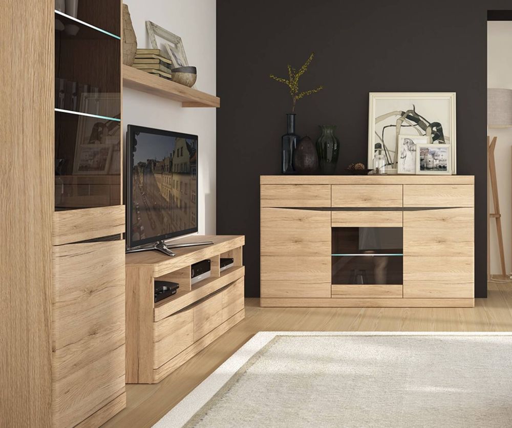 FTG Kensington Wide 2 Door 1 Drawer TV Cabinet