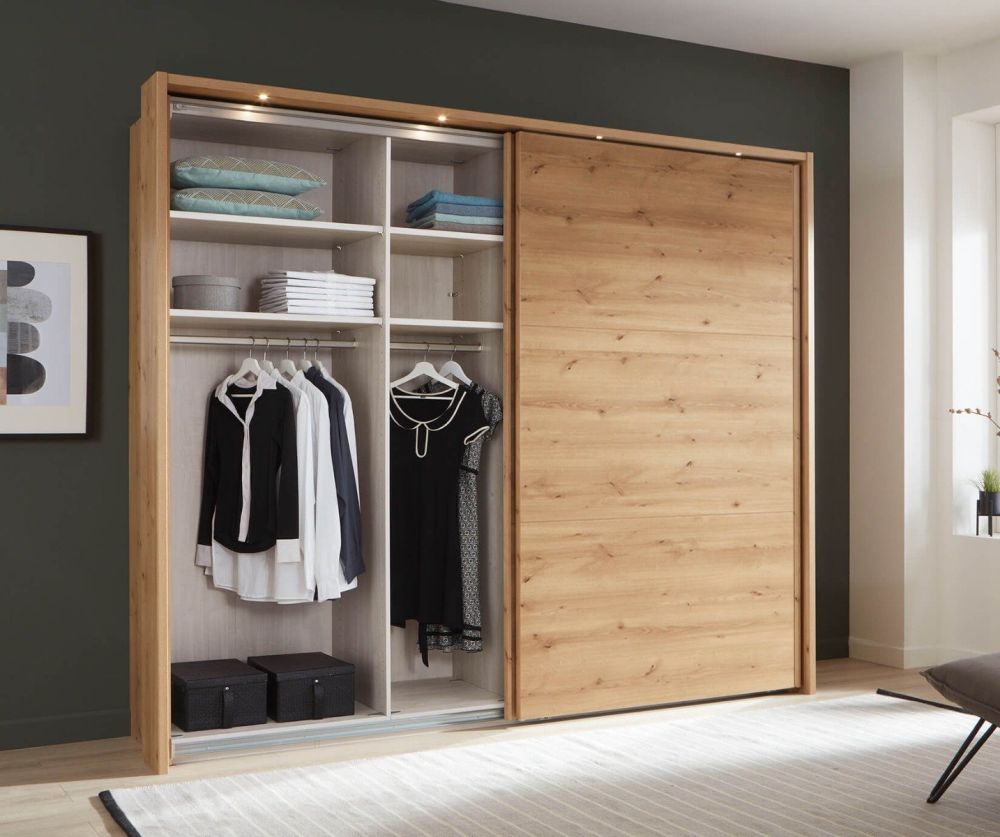 Wiemann Korfu Bianco Oak 2 Door Sliding Wardrobe - H217cm