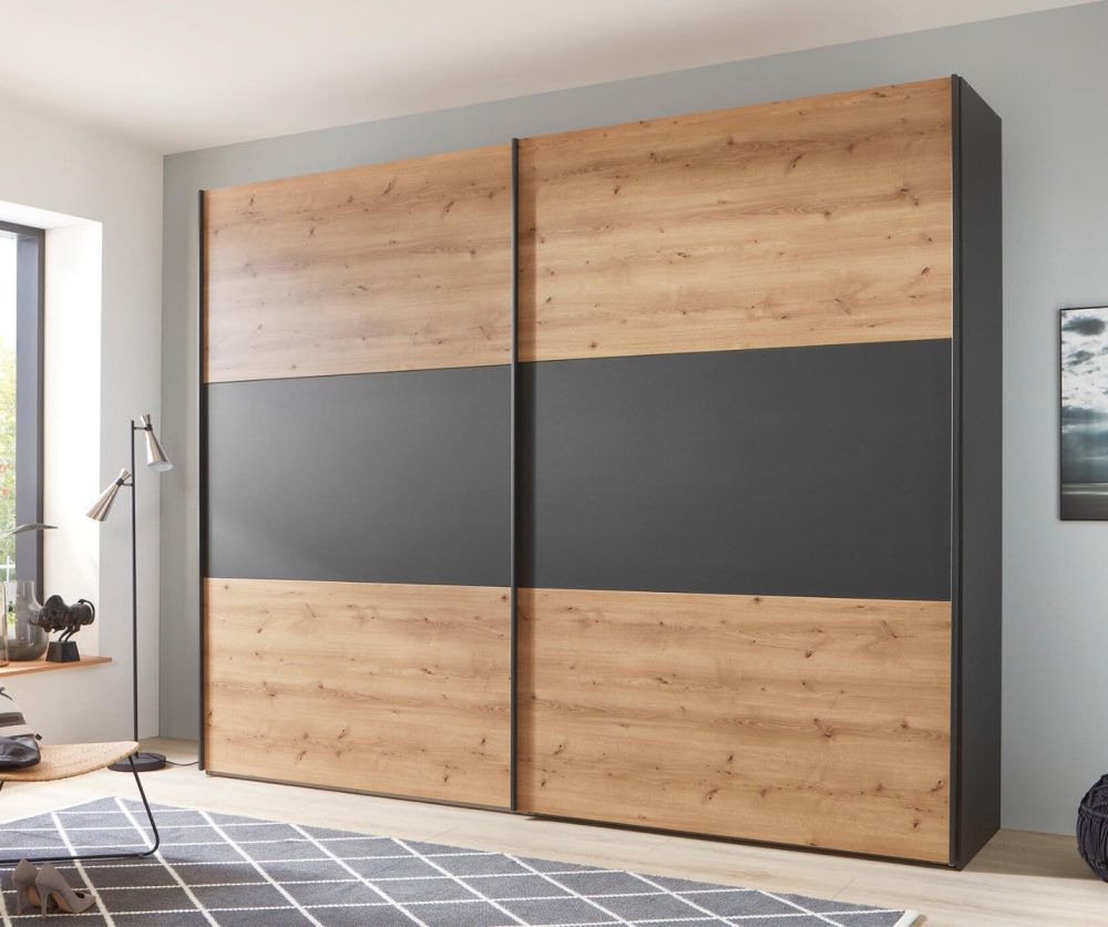 Wiemann Korfu Bianco Oak 2 Door Sliding Wardrobe - H236cm
