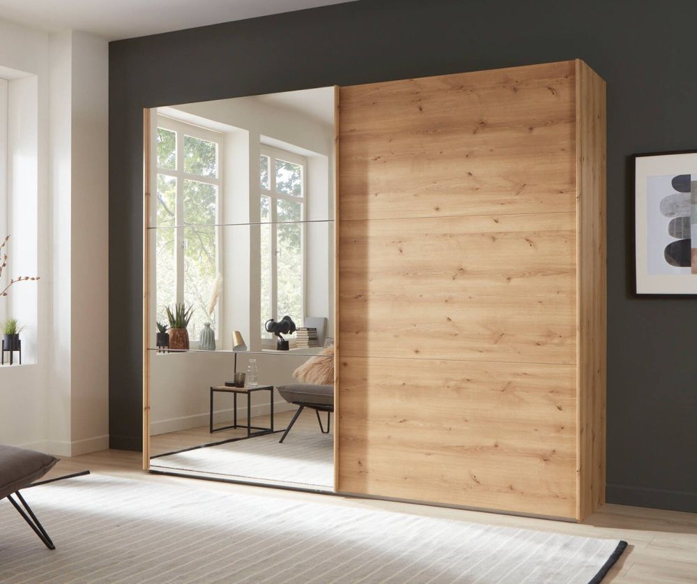 Wiemann Korfu Bianco Oak 2 Door Sliding Wardrobe - H217cm
