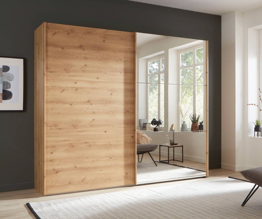 Wiemann Korfu Bianco Oak 2 Door Sliding Wardrobe - H236cm