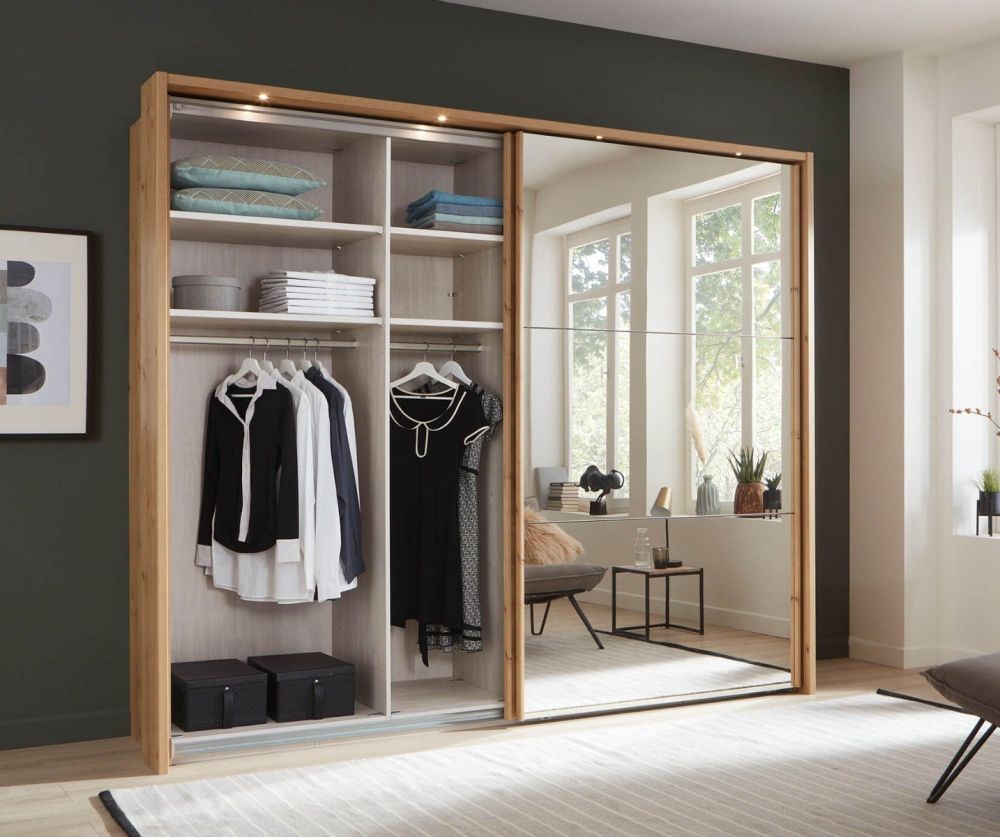 Wiemann Korfu Bianco Oak 2 Door Sliding Wardrobe - H217cm
