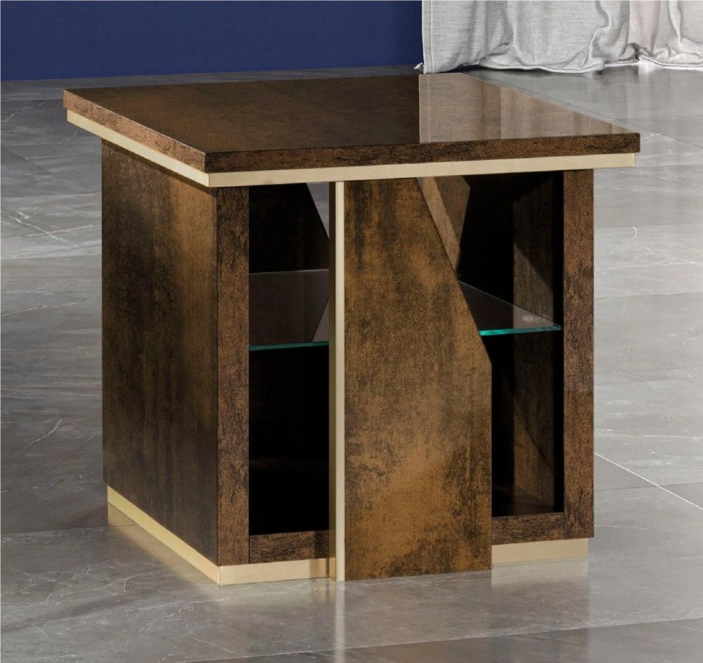 H2O Design Desiree Bronze Gold Italian Lamp Table