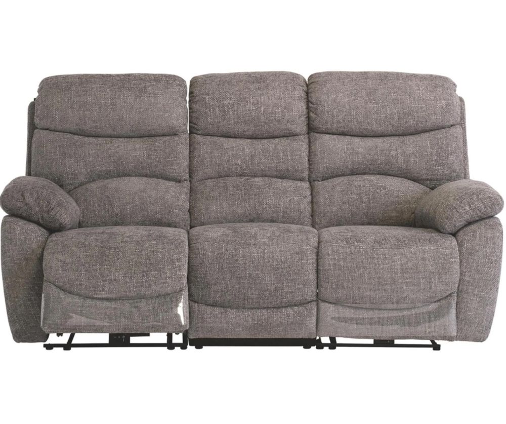 World Furniture Layla Ash Chanel Fabric Electric Recliner 3 Seater Sofa 