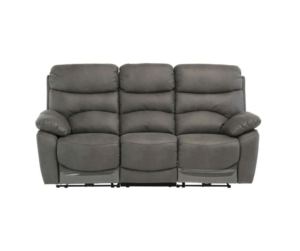 World Furniture Layla Grey Soft-touch Fabric Electric Recliner 3 Seater Sofa