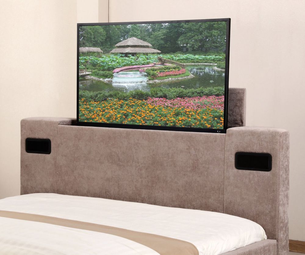 Artisan Mink Fabric Audio TV Bed