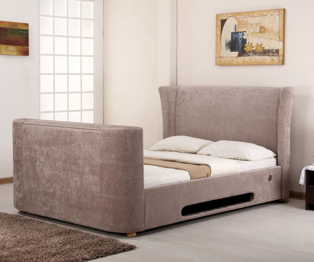 Artisan Mink Fabric Audio TV Bed