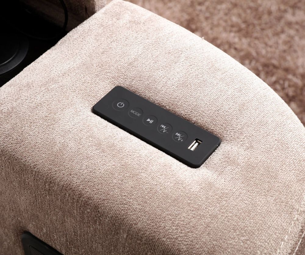 Artisan Mink Fabric Audio TV Bed