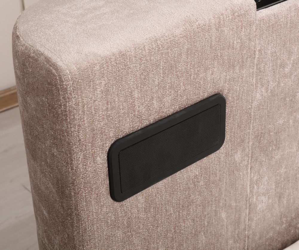 Artisan Mink Fabric Audio TV Bed