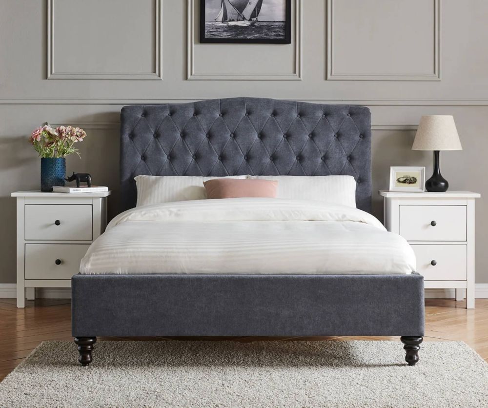 Limelight Rosa Dark Grey Fabric Bed Frame