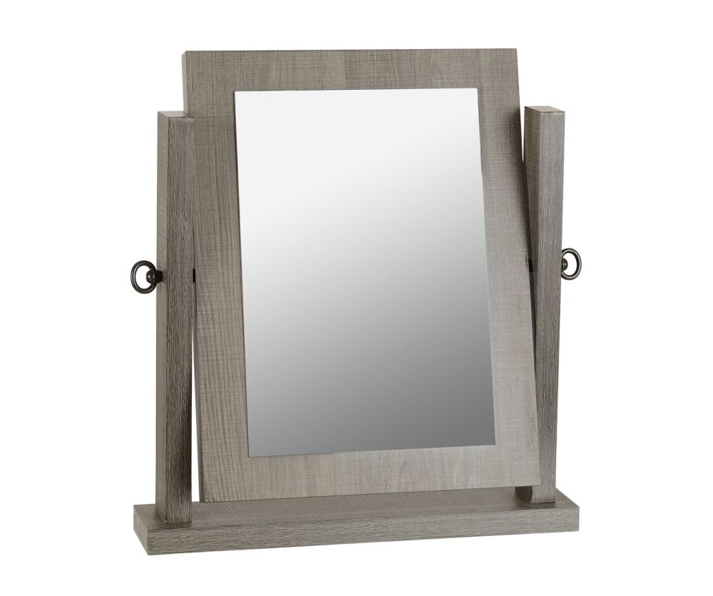 Seconique Lisbon Black Wood Grain Dressing Table Mirror