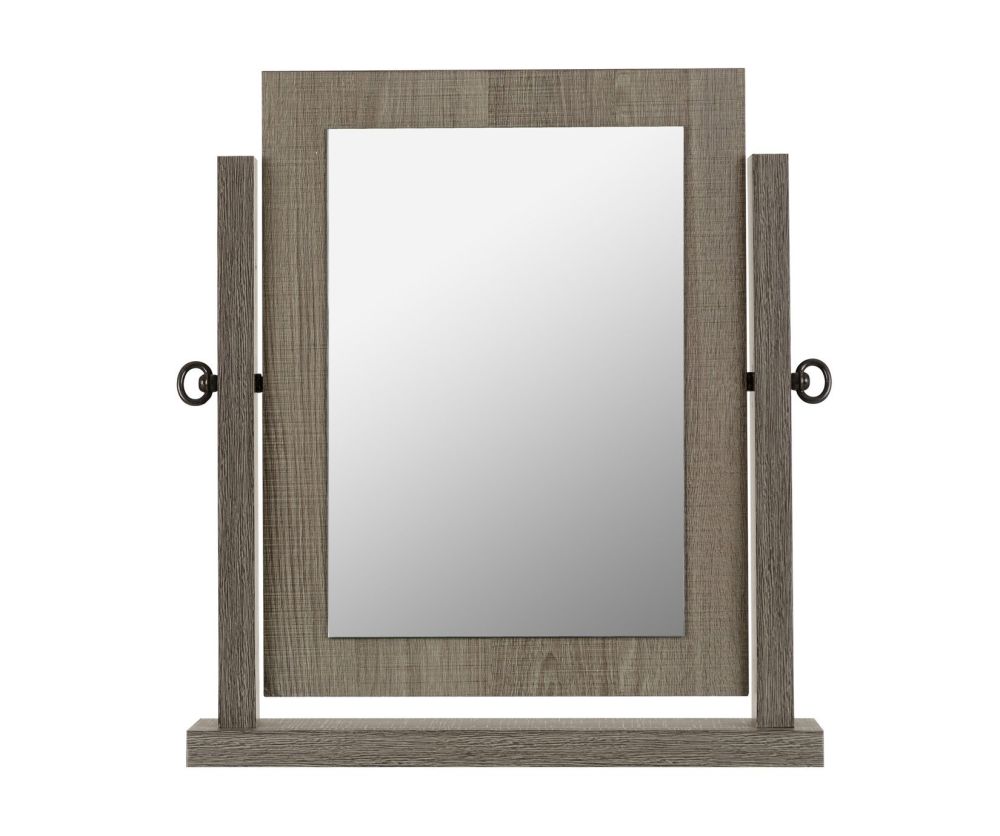 Seconique Lisbon Black Wood Grain Dressing Table Mirror