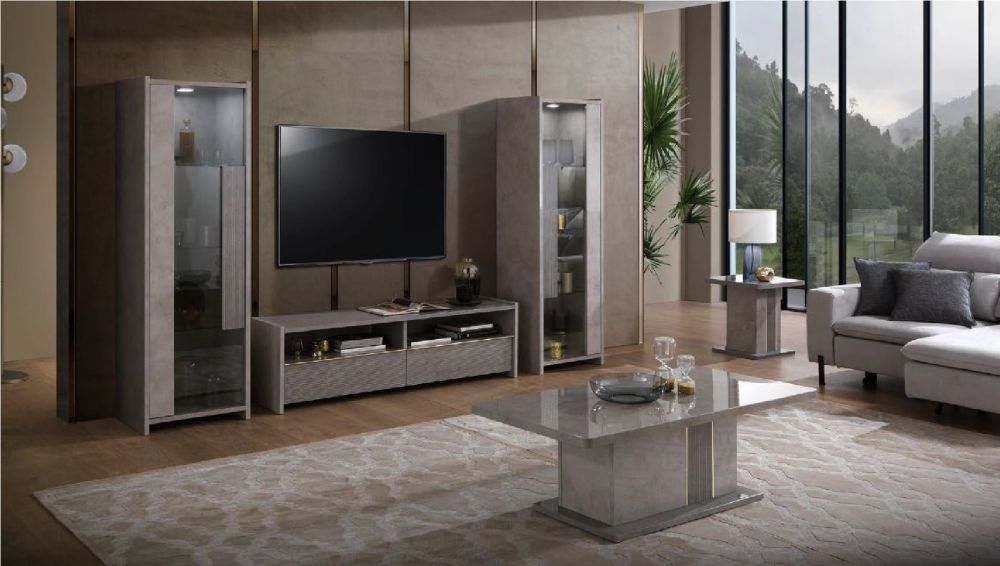 H2O Design Sole Grey Italian 2 Drawer TV Unit