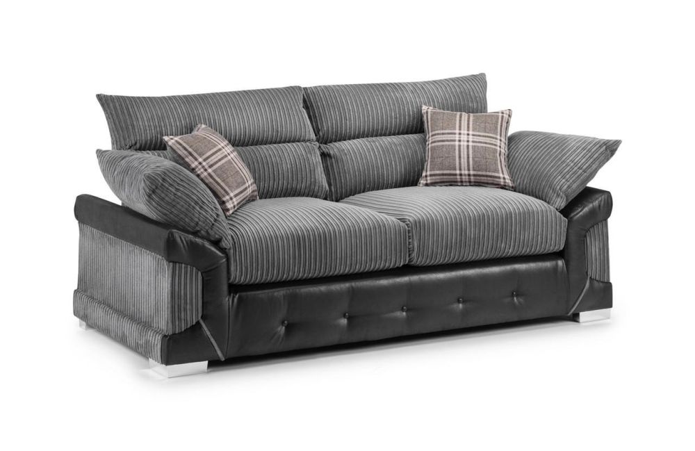Horace Black and Grey 3 Seater Sofa