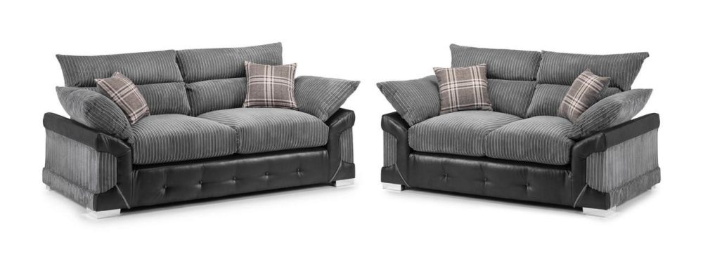 Horace Black and Grey 3+2 Sofa Set