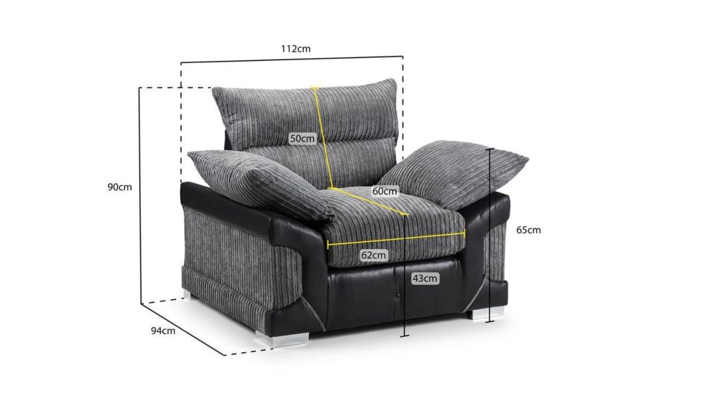 Horace Black and Grey Armchair
