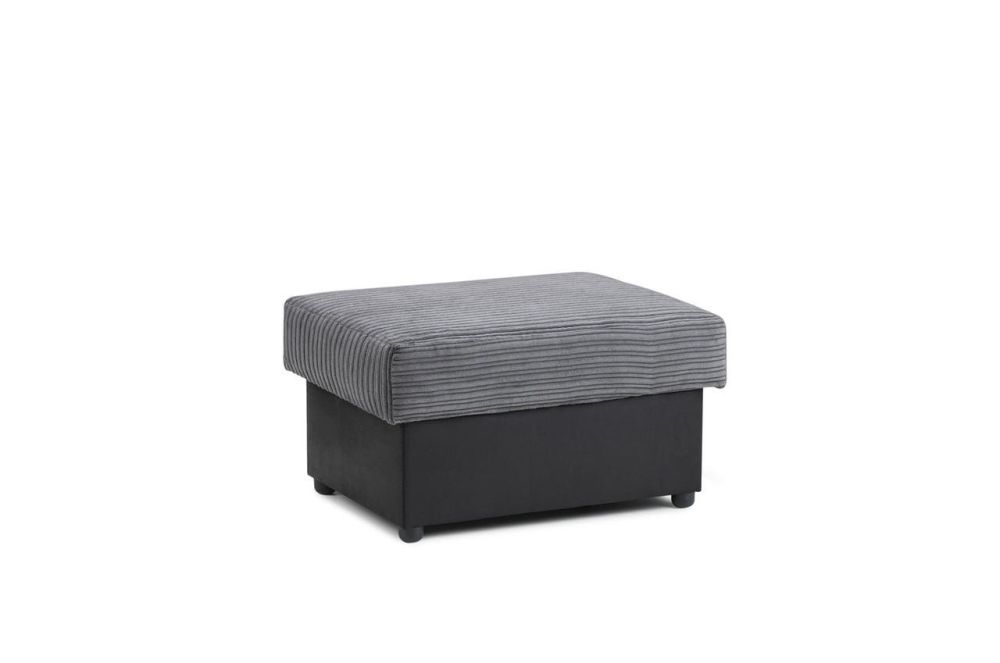 Horace Black and Grey Footstool