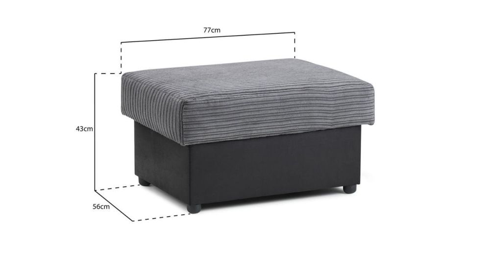 Horace Black and Grey Footstool